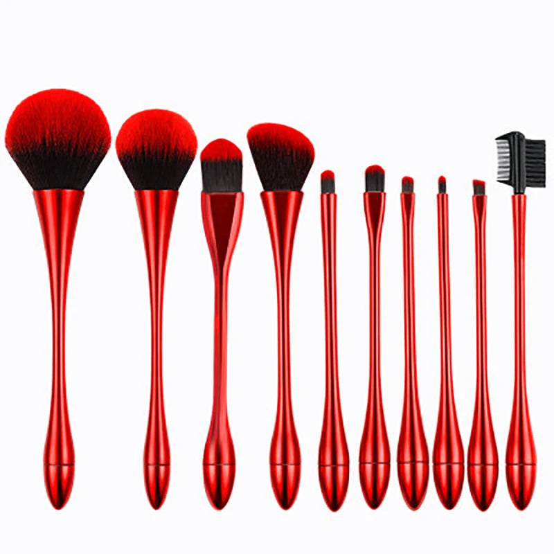 Makeup Brushes Set,Portable Makeup Brush Set Professional Gold Premium Foundation Brush Powder Concealers Eye Shadows Blush10PCS