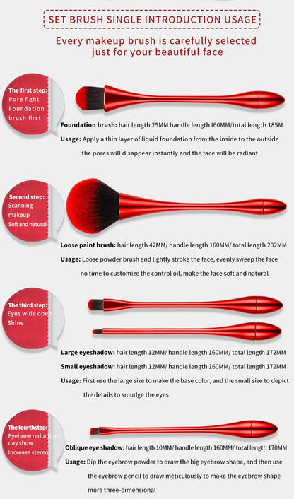 Makeup Brushes Set,Portable Makeup Brush Set Professional Gold Premium Foundation Brush Powder Concealers Eye Shadows Blush10PCS