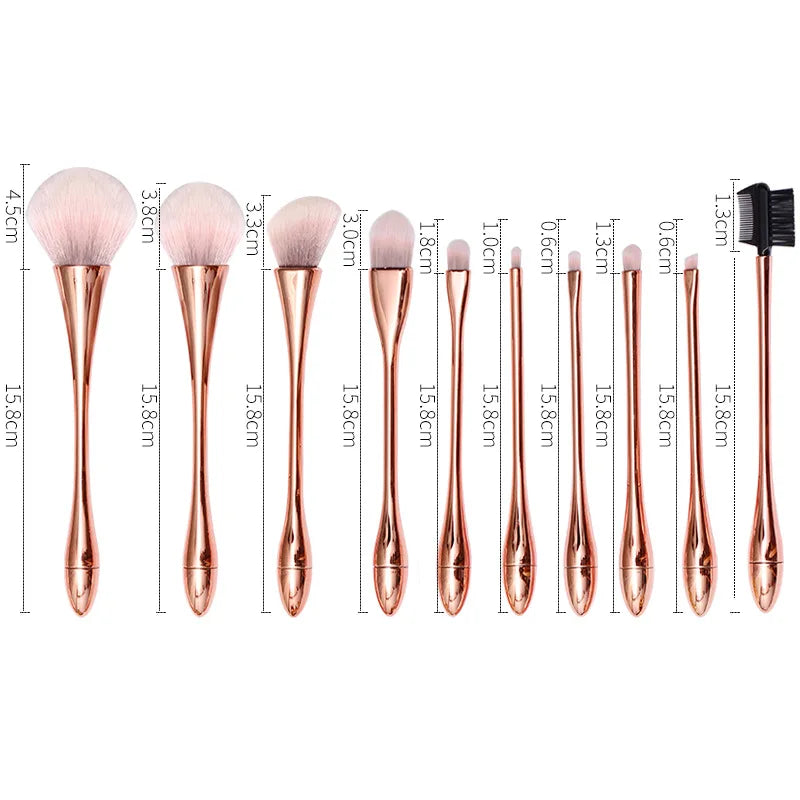 Makeup Brushes Set,Portable Makeup Brush Set Professional Gold Premium Foundation Brush Powder Concealers Eye Shadows Blush10PCS